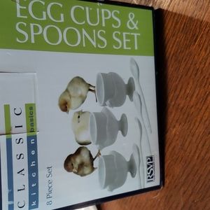 NIB Egg Cups and Spoon Set